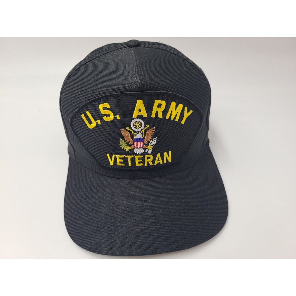 Vintage US Army Veteran Eagle Crest Snapback Hat Cap United States‎ USA Military